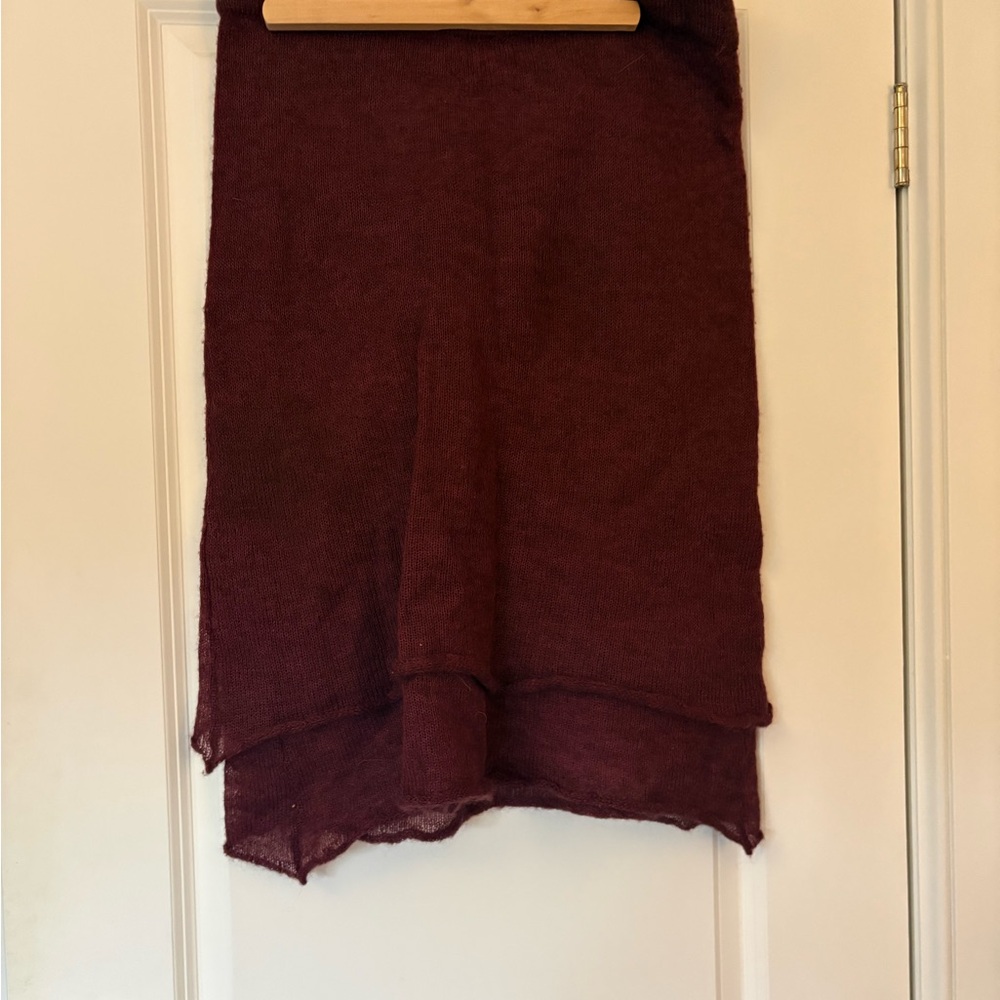 Women’s Burgundy Knit Midi Skirt